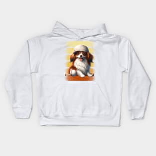 Game Day with the Cheerful Nederlandse Kooikerhondje. Kids Hoodie